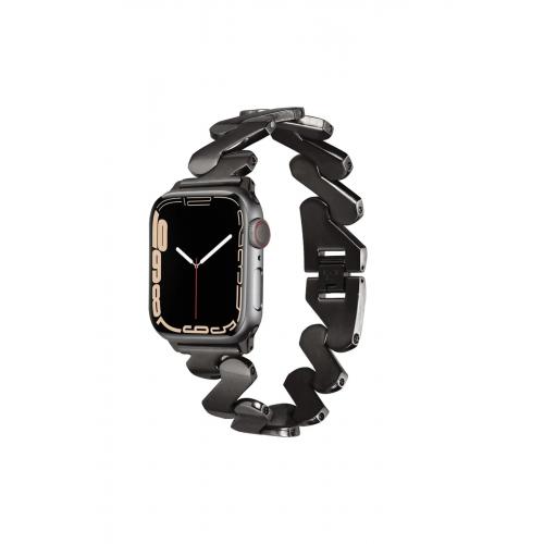 Apple Watch 8 (41mm) Metal Strap Kayış Siyah Kordon-80