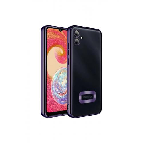 Galaxy A05 için Kılıf Kamera Korumalı Logo Gösteren Omega Kapak Derin Mor