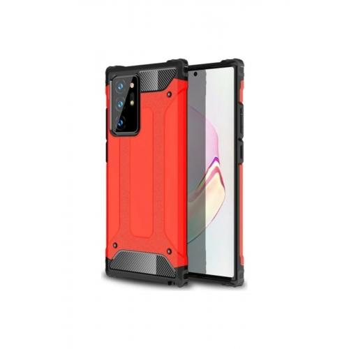 Samsung Galaxy Note 20 Ultra Kılıf Çift Katmanlı Armour Case Kırmızı