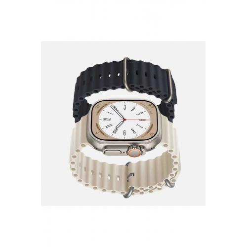 Watch 3 4 5 6 7 8 9 SE Uyumlu 38-40-41mm Ocean Silikon Kordon-75 Beyaz