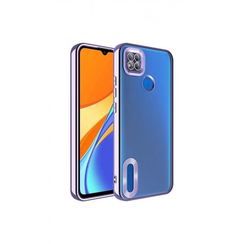 Xiaomi Redmi 9c Için Kamera Korumalı Logo Gösteren Omega Silikon Kapak Lila