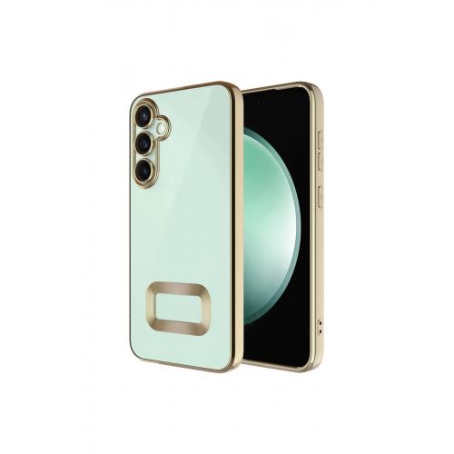 Galaxy A05S için Kılıf Kamera Korumalı Logo Gösteren Omega Kapak Gold