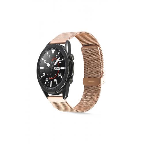 Huawei Watch Gt 2 Pro Için Rose Gold 22mm Hasır Metal Kordon-45