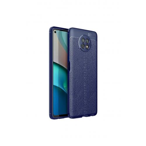 Xiaomi Redmi 9t  Uyumlu Deri Görünümlü Niss Silikon Kapak Lacivert