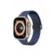 Apple Watch 9 Uyumlu 45mm Metal Tokalı Silikon kordon-84 Lacivert