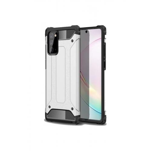 Samsung Galaxy Note 20 Kılıf Çift Katmanlı Armour Case Gri