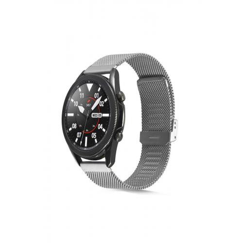 Huawei Watch Gt 3 Active (46mm) Için Gümüş 22mm Hasır Metal Kordon-45