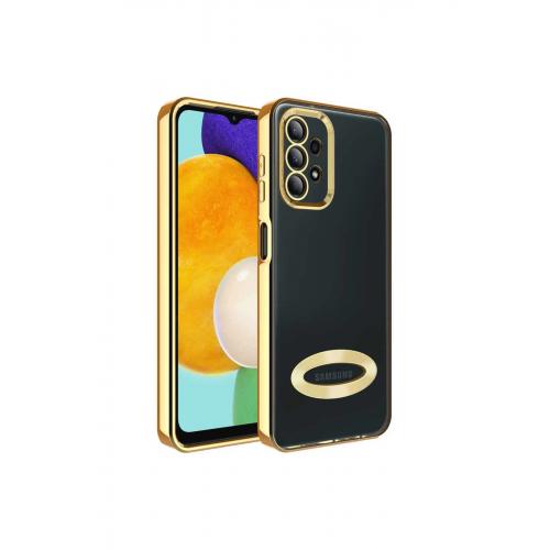 Samsung Galaxy A23 için Kılıf Kamera Korumalı Logo Gösteren Omega Kapak Gold