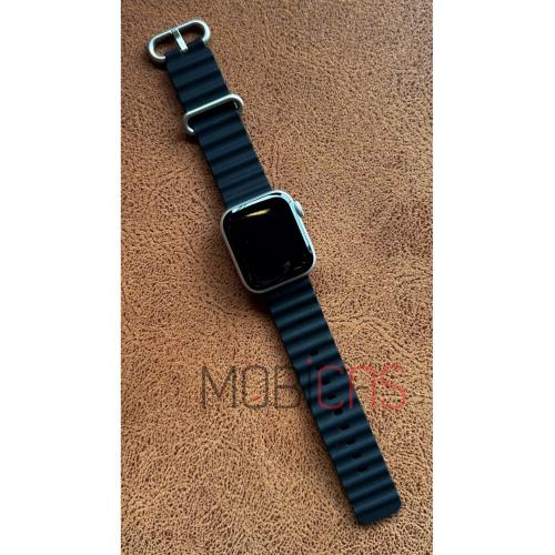 Apple Watch 4 için 44mm Ocean Kordon Kaliteli Silikon Kayış Siyah Uyumlu