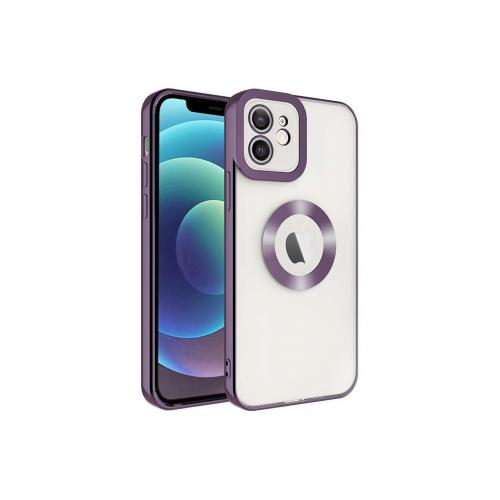 Iphone 11 Için Kamera Korumalı Logo Gösteren Omega Silikon Kapak Derin Mor