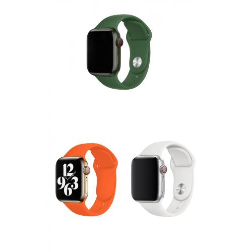 Apple Watch Ultra 2 Uyumlu 49mm Klasik Silikon Kordon 3'lü Set-B10