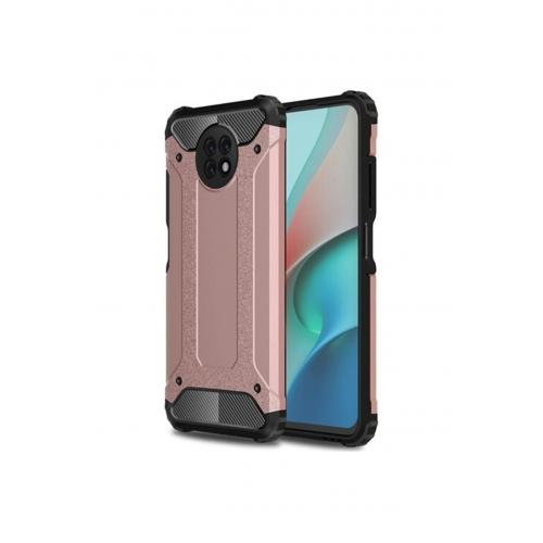 Xiaomi Redmi Note 9 5g Kılıf Çift Katmanlı Armour Case Rose Gold