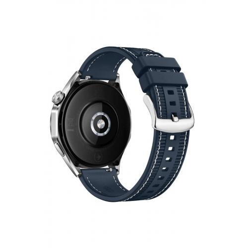 Huawei Watch GT 2e için Spor Örgü Desenli Dikişli Silikon Kordon-102 Mavi