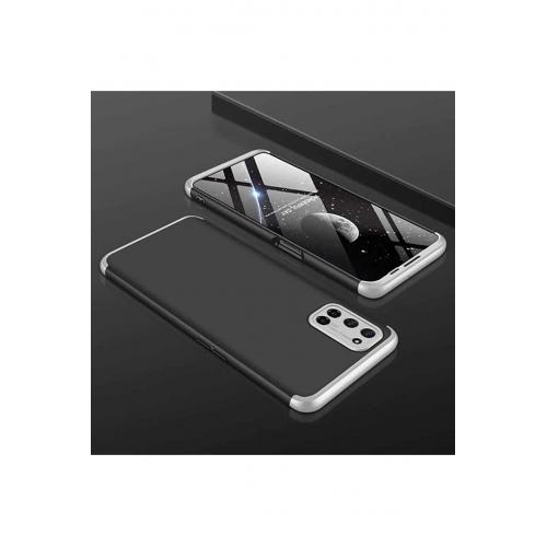 Oppo A72 Için Üç Parçalı Ays Sert Silikon Kapak Siyah-gri