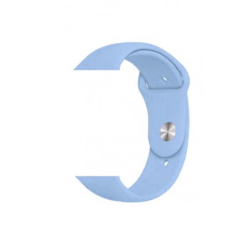 Apple Watch 7 (41mm) Uyumlu Klasik Silikon Kordon No 19 Açık Mavi