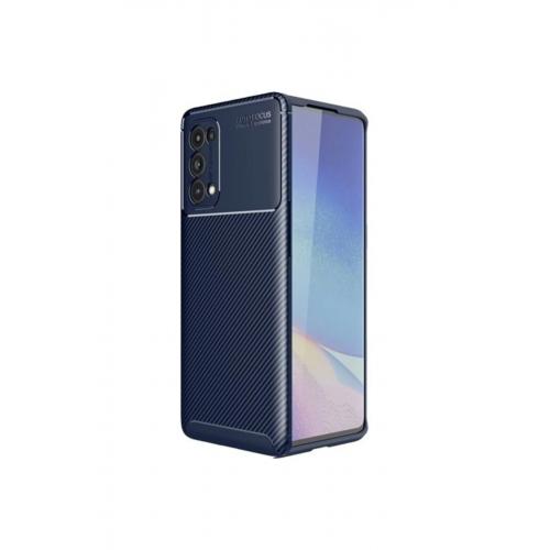 Oppo Reno 5 Pro 5g Kılıf Karbon Desenli Lux Negro Silikon Lacivert