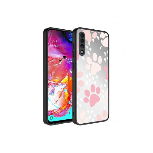 Galaxy A70 için Aynalı Desenli Sert Silikon Kapak Pati