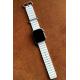 Apple Watch 8 Uyumlu 45mm Ocean Silikon Kordon Beyaz