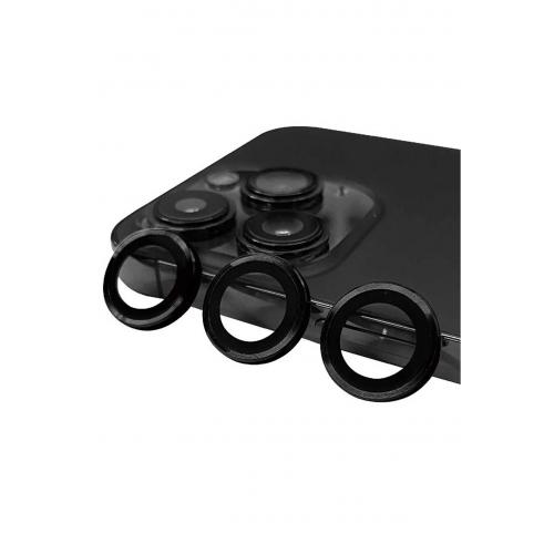 Apple iPhone 15 Pro Max için CL-07 Kamera Lens Koruyucu Siyah