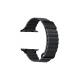 Apple Watch 3 4 5 6 7 8 9 SE Ultra/Ultra-2 Uyumlu 42-44-45-49mm Suni Deri Kordon-78 Koyu Gri