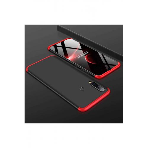Samsung Galaxy A20S için Kılıf Ays Kapak Siyah - Kırmızı
