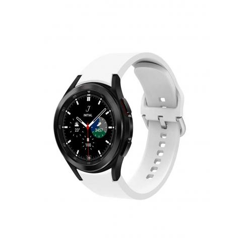 Galaxy Watch 6 Classic (47mm) uyumlu 20mm Silikon Kordon-50 Beyaz