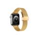 Apple Watch 9 Uyumlu 41mm Klipsli Hasır Metal Kordon-85 Gold