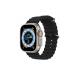 Apple Watch 9 Uyumlu 45mm Ocean Silikon Kordon-75 Siyah