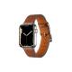 Apple Watch 3 4 5 6 7 8 9 SE Uyumlu 38-40-41mm Renkli Suni Deri Kordon-76 Kahverengi