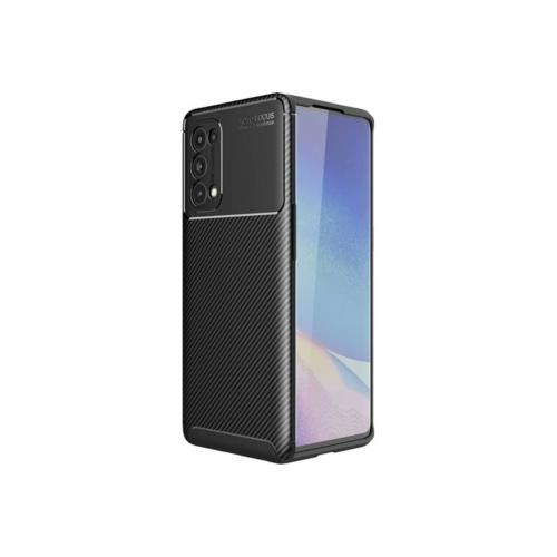 Oppo Reno 5 Pro 5g Kılıf Karbon Desenli Lux Negro Silikon Siyah