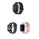 Apple Watch 3 4 5 6 7 8 9 SE Ultra 2 Uyumlu 42-44-45-49mm Klasik Silikon Kordon 3'lü Set-B26