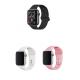 Apple Watch 3 4 5 6 7 8 9 SE Ultra 2 Uyumlu 42-44-45-49mm Klasik Silikon Kordon 3'lü Set-B20