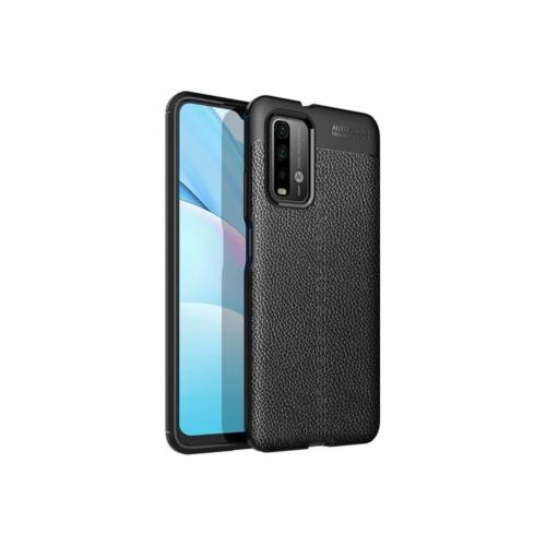 Xiaomi Redmi 9t Kılıf Deri Desenli Lux Negro Silikon Siyah