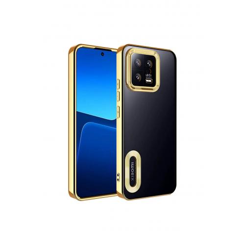 Xiaomi Mi 13 için Kılıf Kamera Korumalı Logo Gösteren Omega Kapak Gold