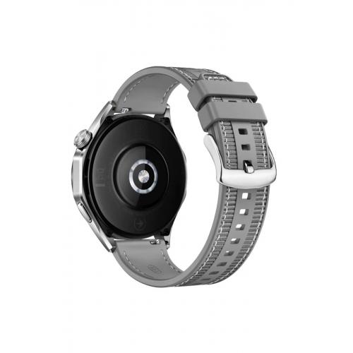 Huawei Watch 4 Pro için Spor Örgü Desenli Dikişli Silikon Kordon-102 Gri