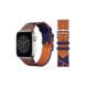 Apple Watch 3 4 5 6 7 8 9 SE Uyumlu 38-40-41mm Hasır Tasarımlı Kordon-51 Mavi-Turuncu