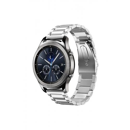 Huawei Watch GT 3 SE uyumlu 22mm Klasik Metal Kordon-04 Gümüş