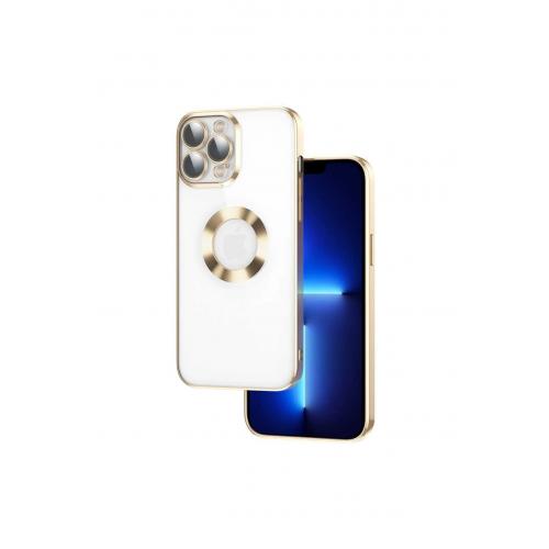 Uyumlu Iphone 12 Pro Max Için Kamera Korumalı Logo Gösteren Omega Kapak Gold