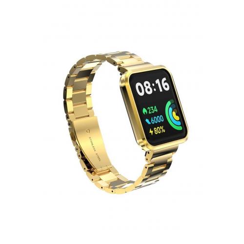 Xiaomi Redmi Watch 2 Lite Uyumlu Gold Metal Kordon-60