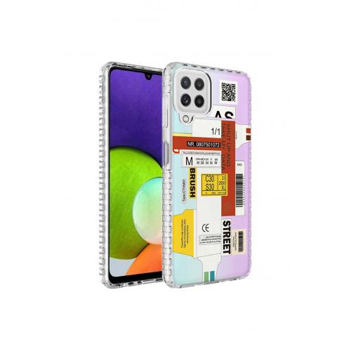 Galaxy M32 için Renkli Desenli Elegans Sert Silikon Kapak No2