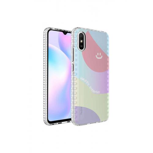 Xiaomi Redmi 9A için Renkli Desenli Elegans Sert Silikon Kapak No7