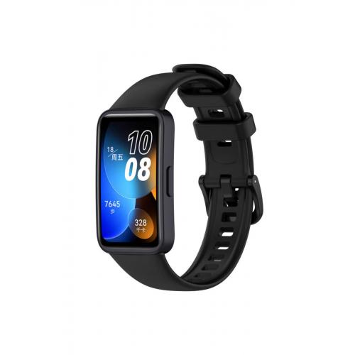 Huawei Band 8 Uyumlu Klasik Silikon Kordon Siyah