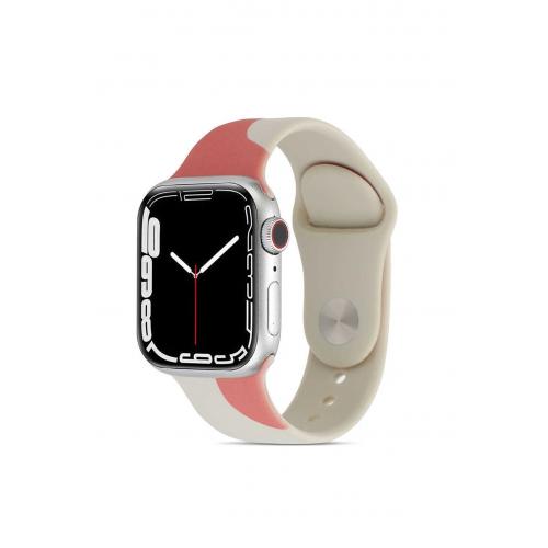 Apple Watch 3 (42mm) Için Uyumlu Rouge Powder Için Renkli Silikon Kordon-62