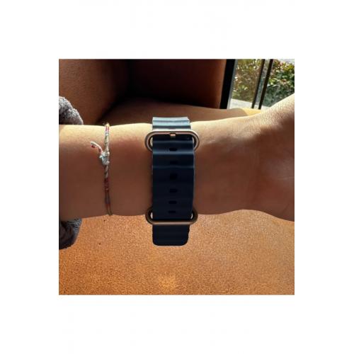 Apple Watch 8 Uyumlu 41mm Ocean Silikon Kordon Lacivert