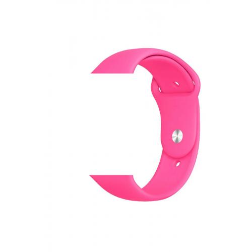 Apple Watch 7 (45mm) Uyumlu Klasik Silikon Kordon Barbie Koyu Pembe