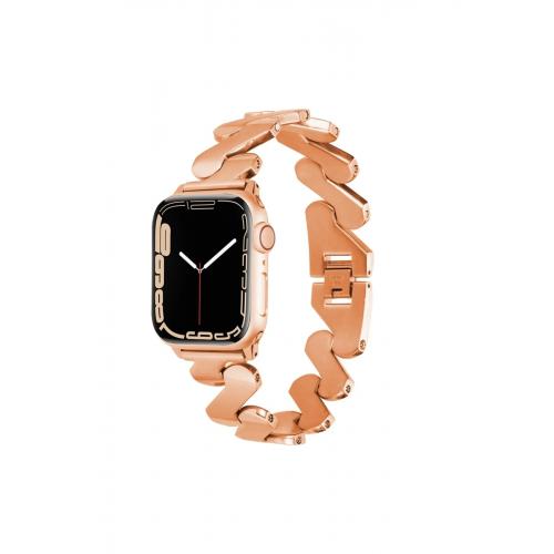 Apple Watch 9 Uyumlu 41mm Metal kordon-80 Rose Gold