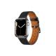 Apple Watch 3 4 5 6 7 8 9 SE Ultra/Ultra-2 Uyumlu 42-44-45-49mm Suni Deri Kordon-76 Siyah