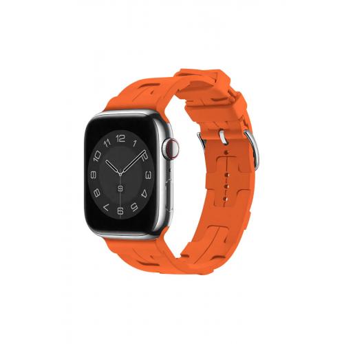 Apple Watch 38-40-41mm için Silikon Kordon-92 Turuncu