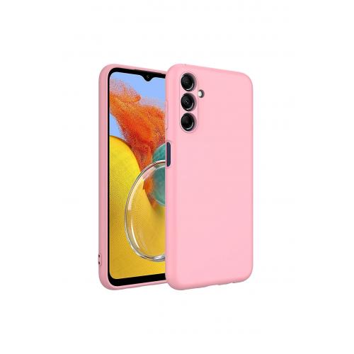 Galaxy M14 için Kadife iç yüzeyli Kamera Korumalı Mara Lansman Silikon Kılıf Pembe