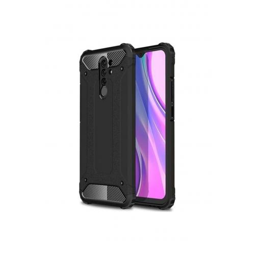 Xiaomi Redmi 9 Kılıf Çift Katmanlı Armour Case Siyah